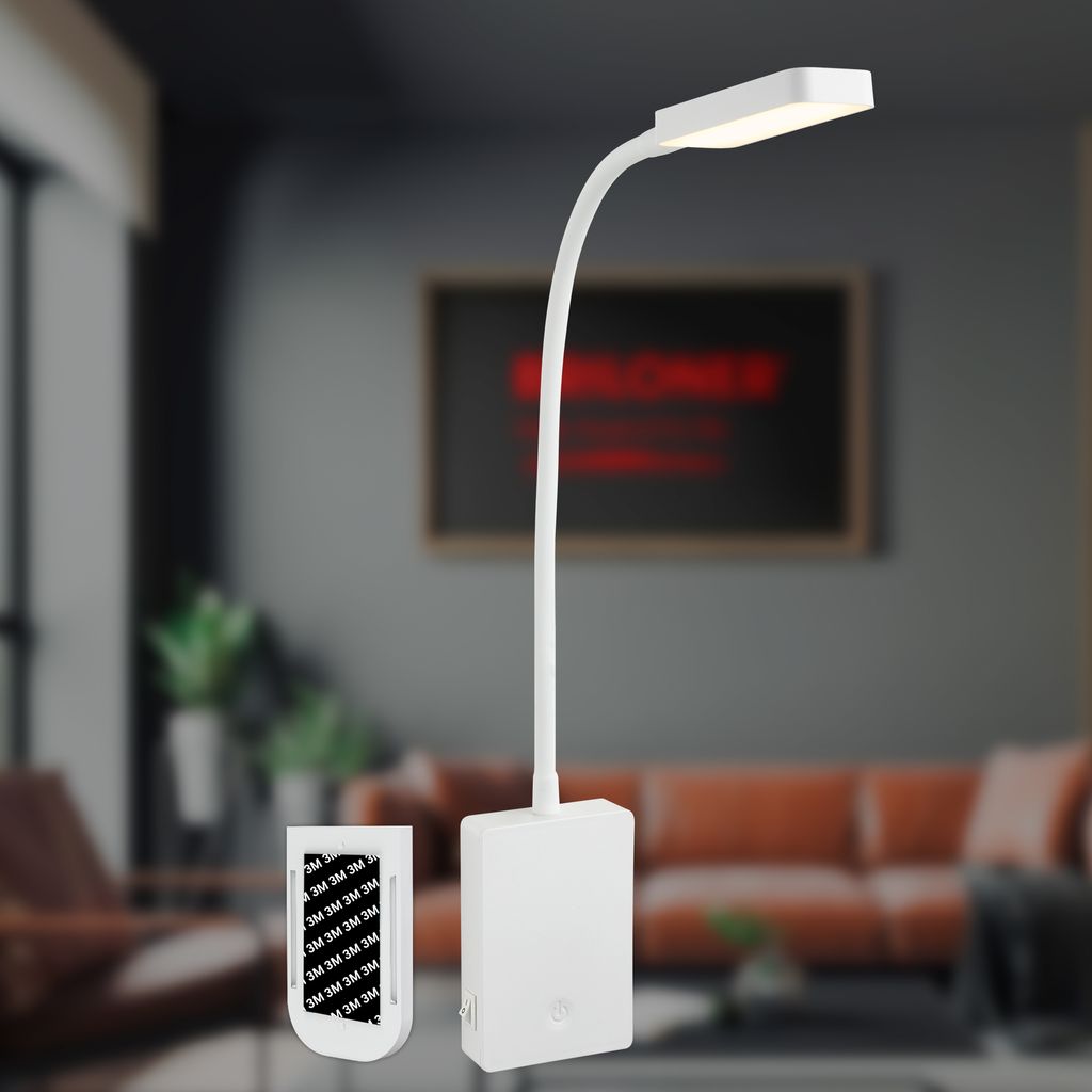 Cielo Leselampe - 2W, 200lm, LED, Akku, Dimmbar, Touch, ohne Stromanschluss, Weiß