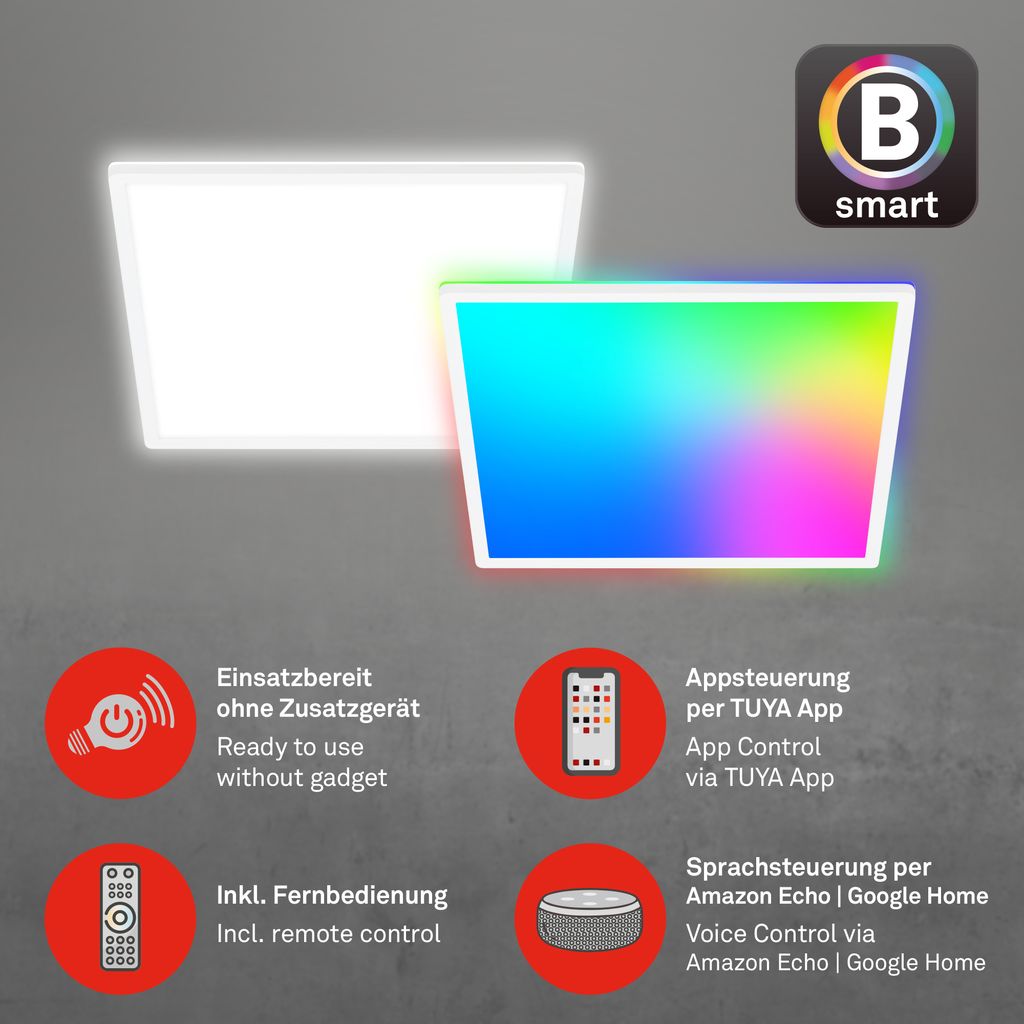 B smart RGB/W-LED Panel, 42 cm, LED-Platine, 22 W, 2700 lm, weiß