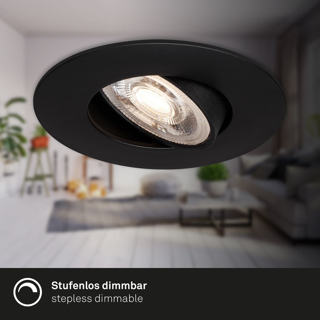 LED Einbauleuchte 4,4 cm 3x 4,9W 480lm schwarz