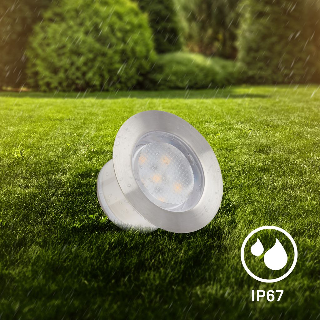 Connect to Shine Extension Padouk In-ground Spotlight - 1W, 100lm, LED, Warm White, Stainless Steel