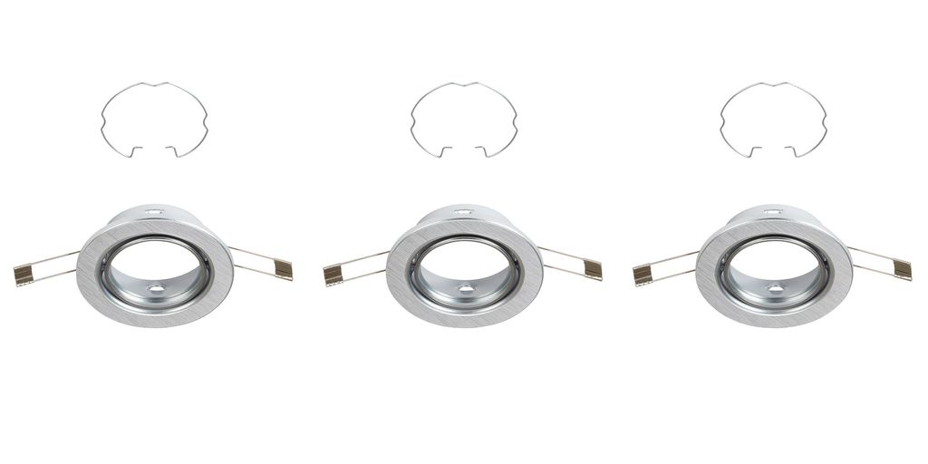 LED Einbauleuchte Einbaulampe 3er Set GU10 schwenkbar IP23 Ø8.6cm Alu Briloner 3