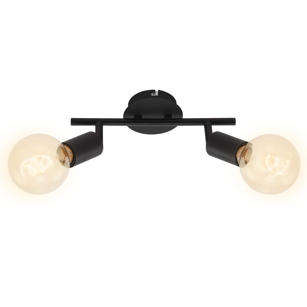 Briloner Pearl Deckenstrahler, schwenkbar, Retro, 2-flammig, Schwarz