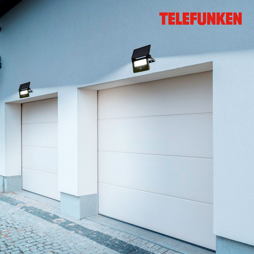 Telefunken LED Strahler Solar, Bewegungsmelder, Dämmerungssensor