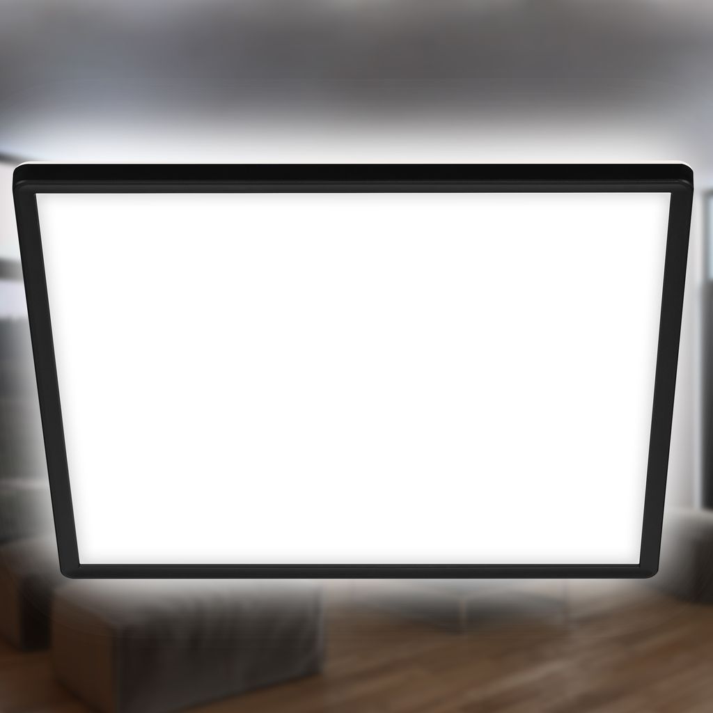Slim LED Panel, backlight, flat, square form, 22W, 3000lm, black