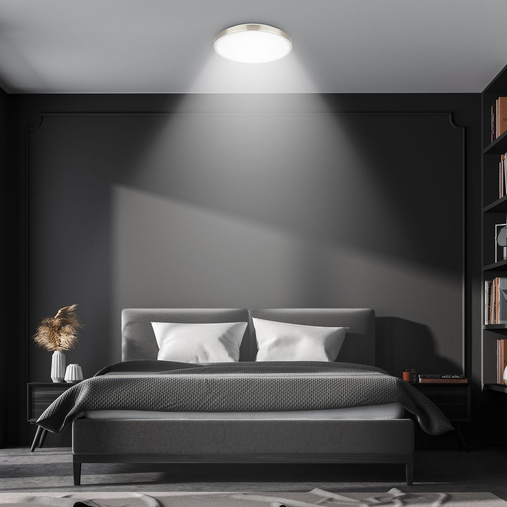 Competo Deckenleuchte Ø24 cm - 12W, 1300lm, LED, Neutralweiß, Nickel-Matt