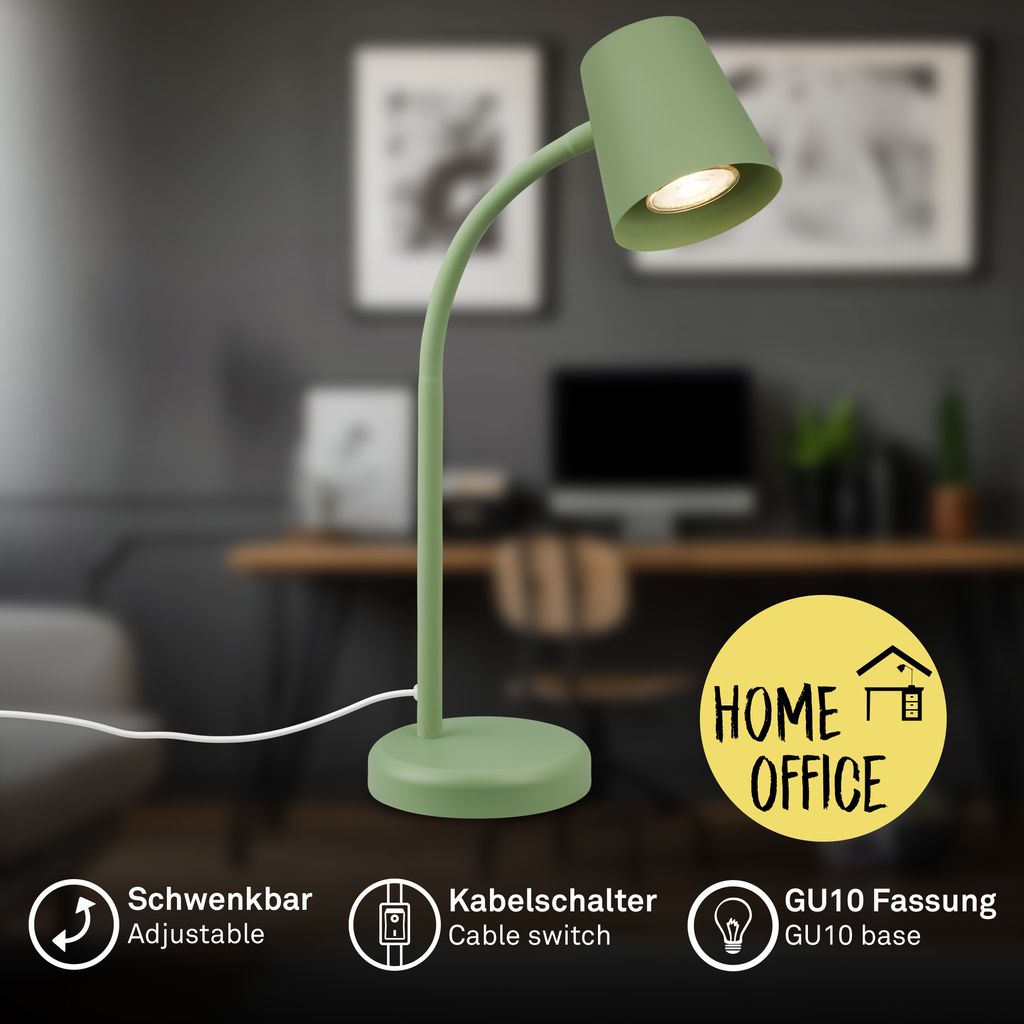 Lampe de table, 38,5 cm, 1x Gu10, Max. 9W, Lindgrün