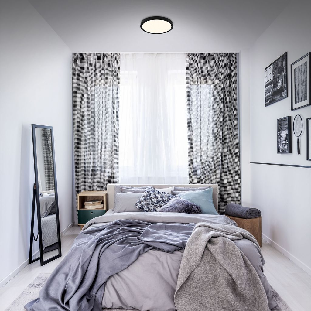 LED Deckenleuchte Sternenhimmel dimmbar Fernbedienung schwarz Ø28cm Briloner 2