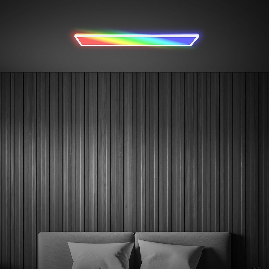 Briloner Tava LED Deckenlampe, Fernbedienung, RGB, Flach, Dimmbar, Weiß