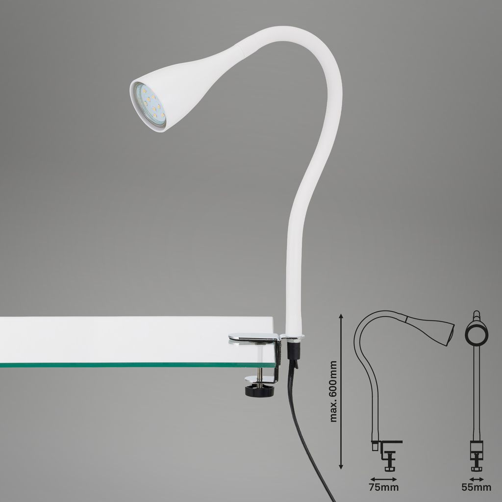 Flexible Klemmleuchte 60 cm 1xGU10 3W 250lm weiß