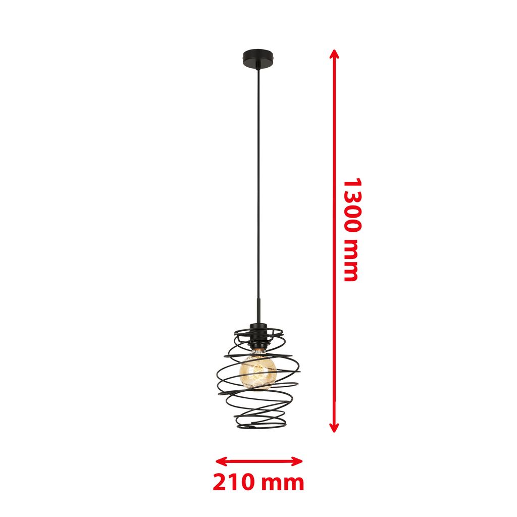 Pendelleuchte Hängelampe Drahtschirm dimmbar max.60W 1xE27 Metall Ø21cm Briloner 21