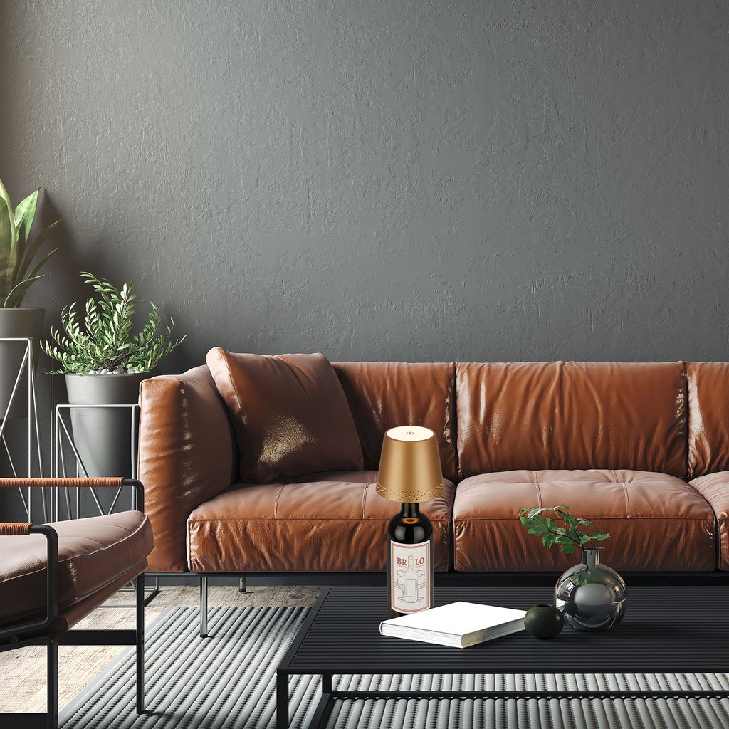 LED Akku-Flaschenlicht. gold-matt.1xLED-Modul/2.6W 6