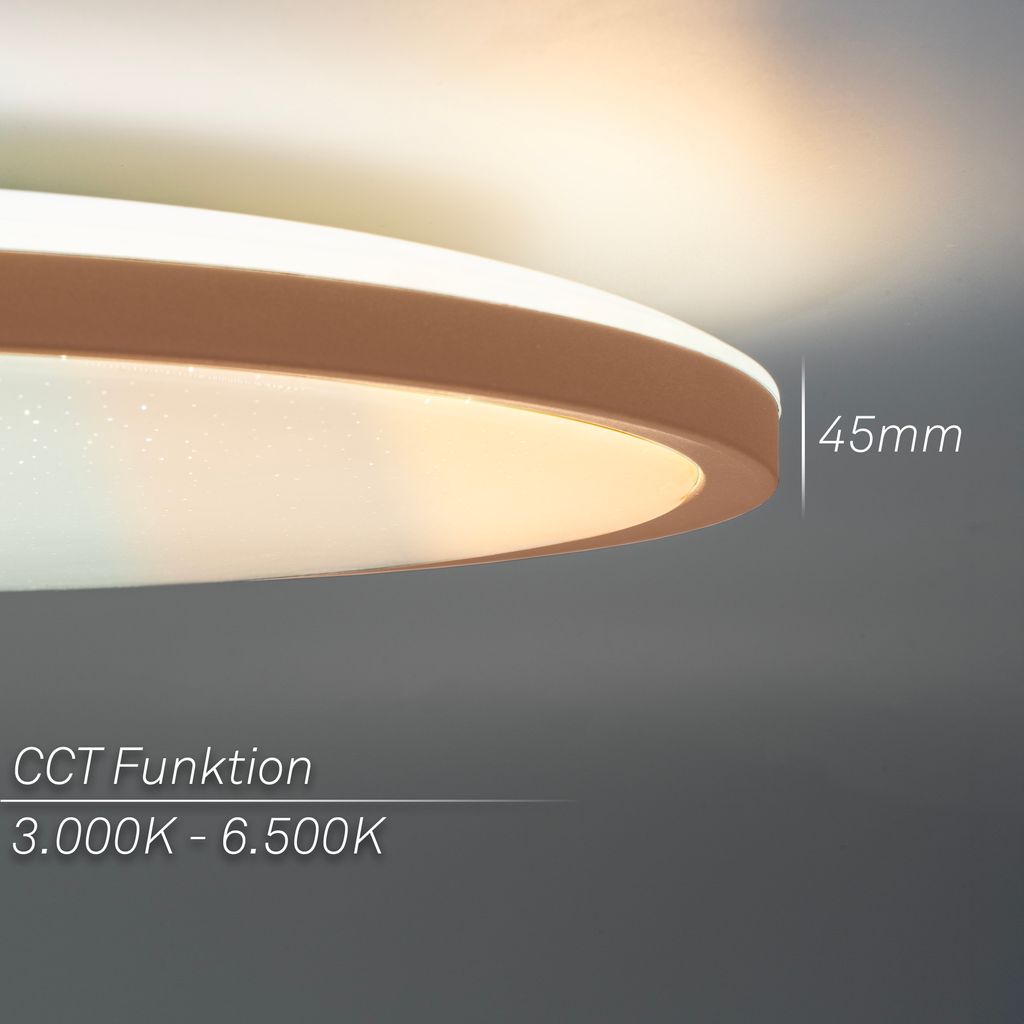 Slim LED Panel Ø37,5 cm - 22W, 3000lm, Fernbedienung, Dimmbar, Coffee