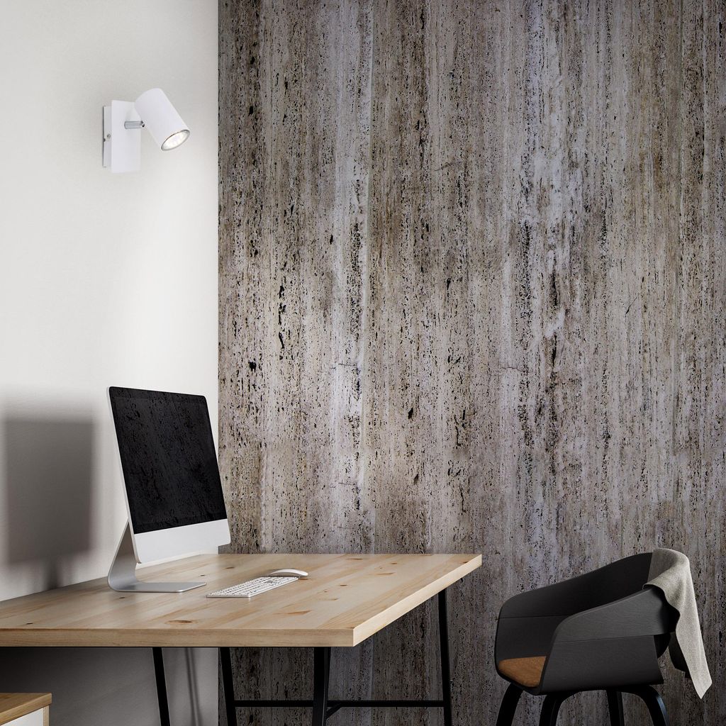 Wandspot Schwenkbar Spot 1-flammig GU10 max. 40 Watt Weiß Metall Briloner 9