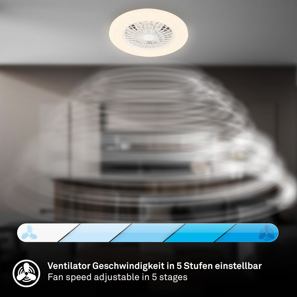 LED Deckenlampe Ventilator Deckenventilator Dimmbar Fernbedienung CCT RGB 48.5cm 4