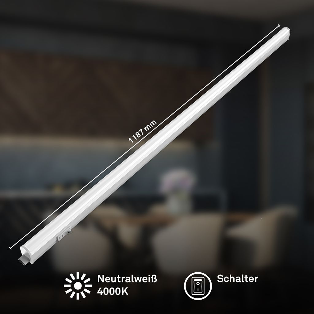 Took LED Under Cabinet Light 118.7 cm - 14W, 1400lm, Neutral White, On/off Switch, Extendable, White