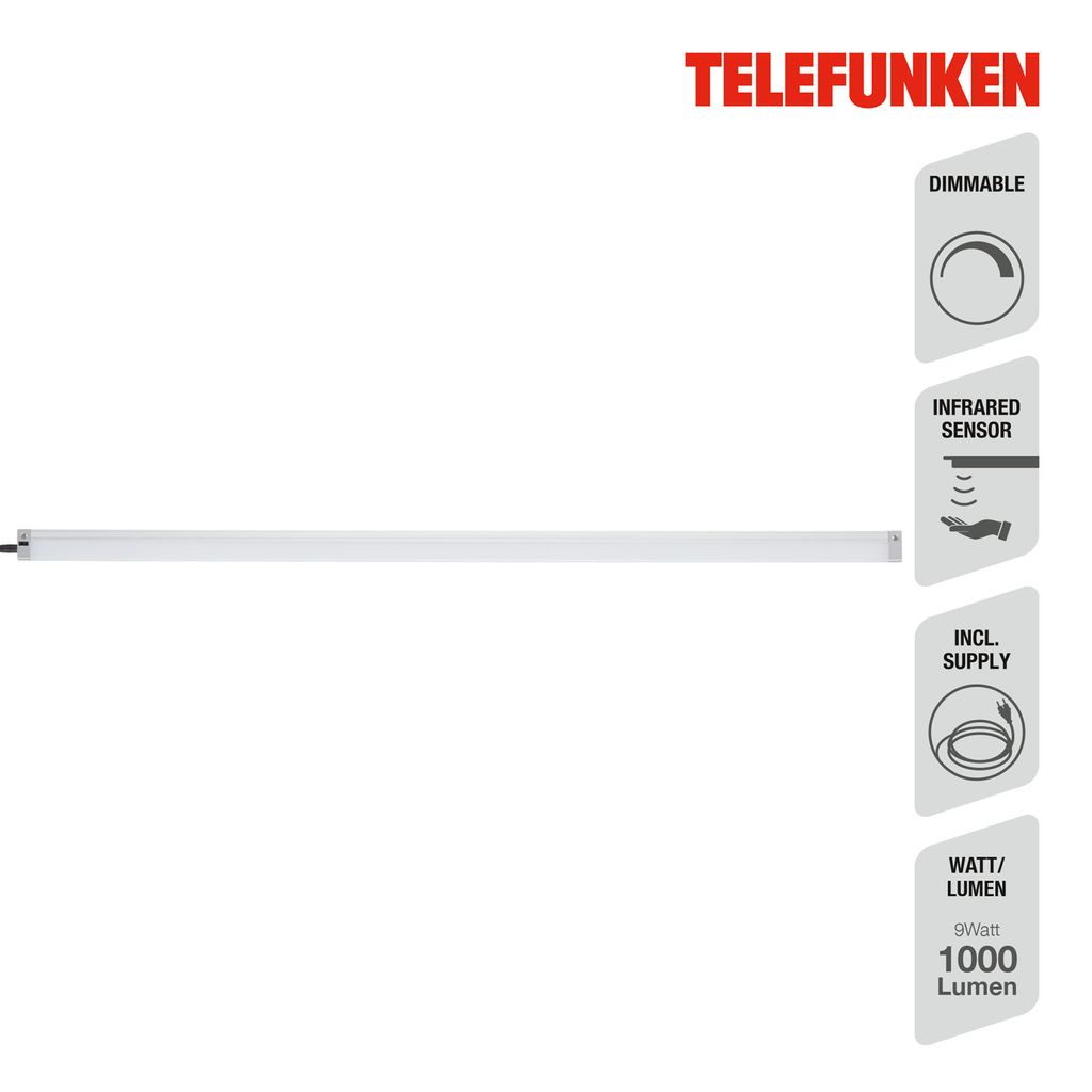 Telefunken Sensor Unterbauleuchte. 80 cm. 11 W. 950 lm. Silber 1