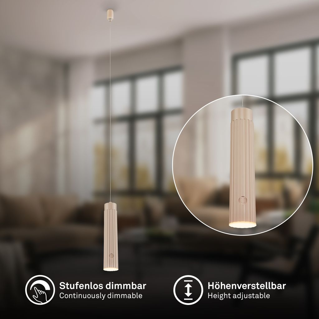 Hang Pendelleuchte - 3,5W, 280lm, Akku, LED, Höhenverstellbar, Beige