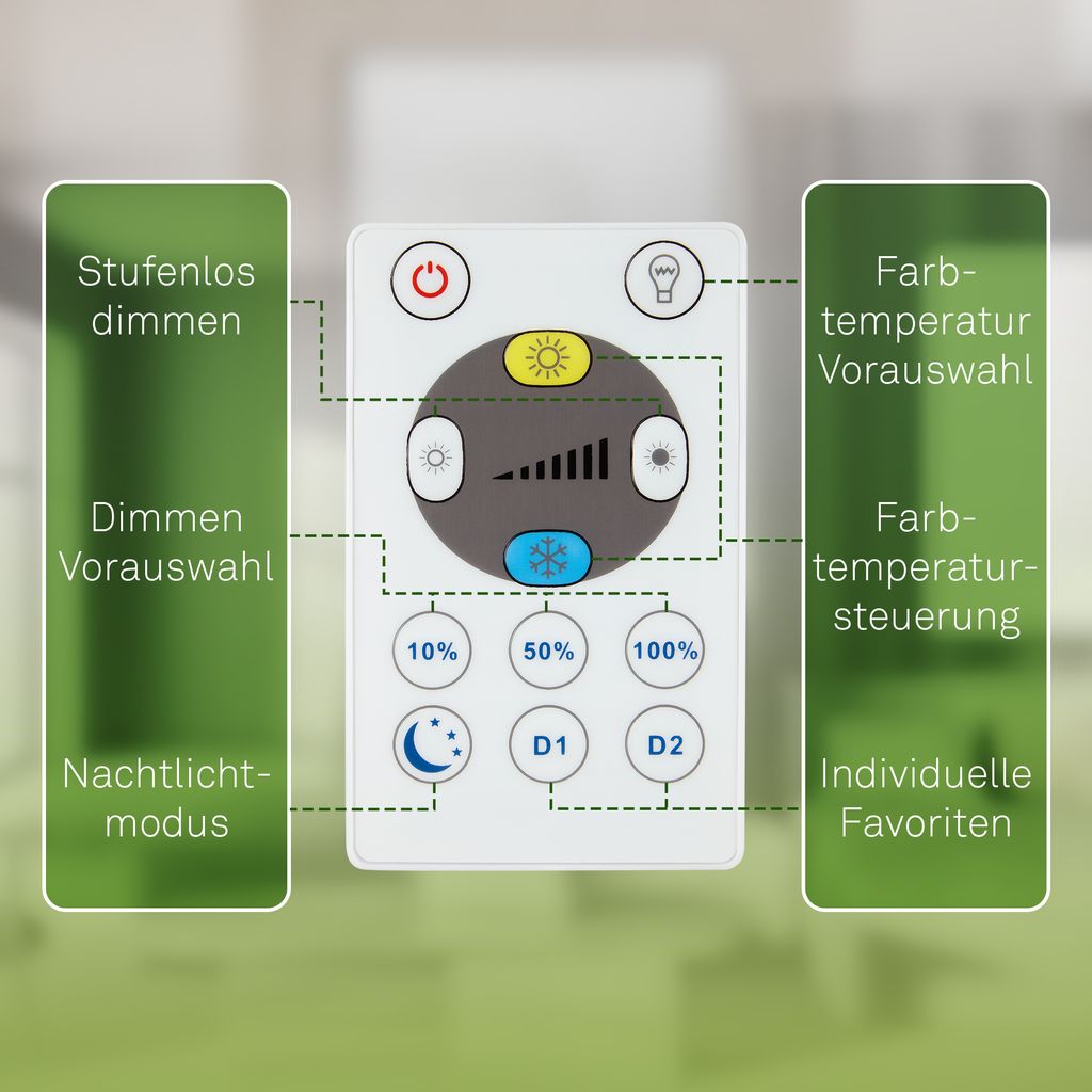 Tava A LED Panel 29,3x29,3 cm - 11,4W, 2400lm, mit EEK A Lichtquelle*, Dimmbar, CCT, Weiß