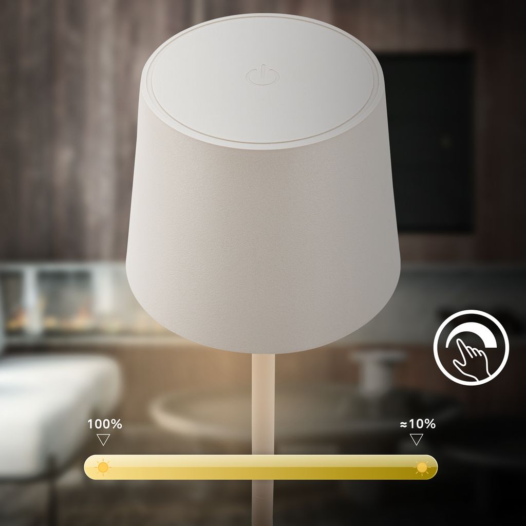LED Tischlampe Akku LED Tischleuchte Dimmbar Kabellos Touch Aussen/Innen 5