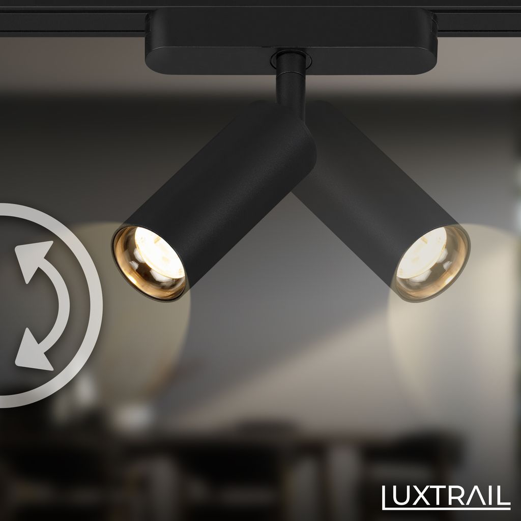 Briloner Luxtrail Schienensystem, Erweiterungsset, 2x LED Spots, Schwarz