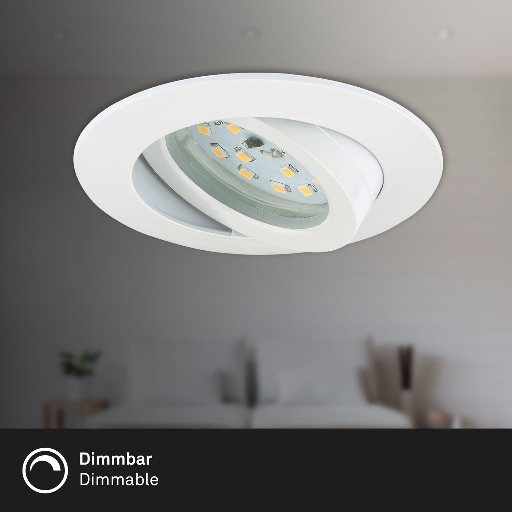 LED Einbauleuchten Dimmbar Schwenkbar 3er Set 5.5 W weiß Kunststoff Briloner 6