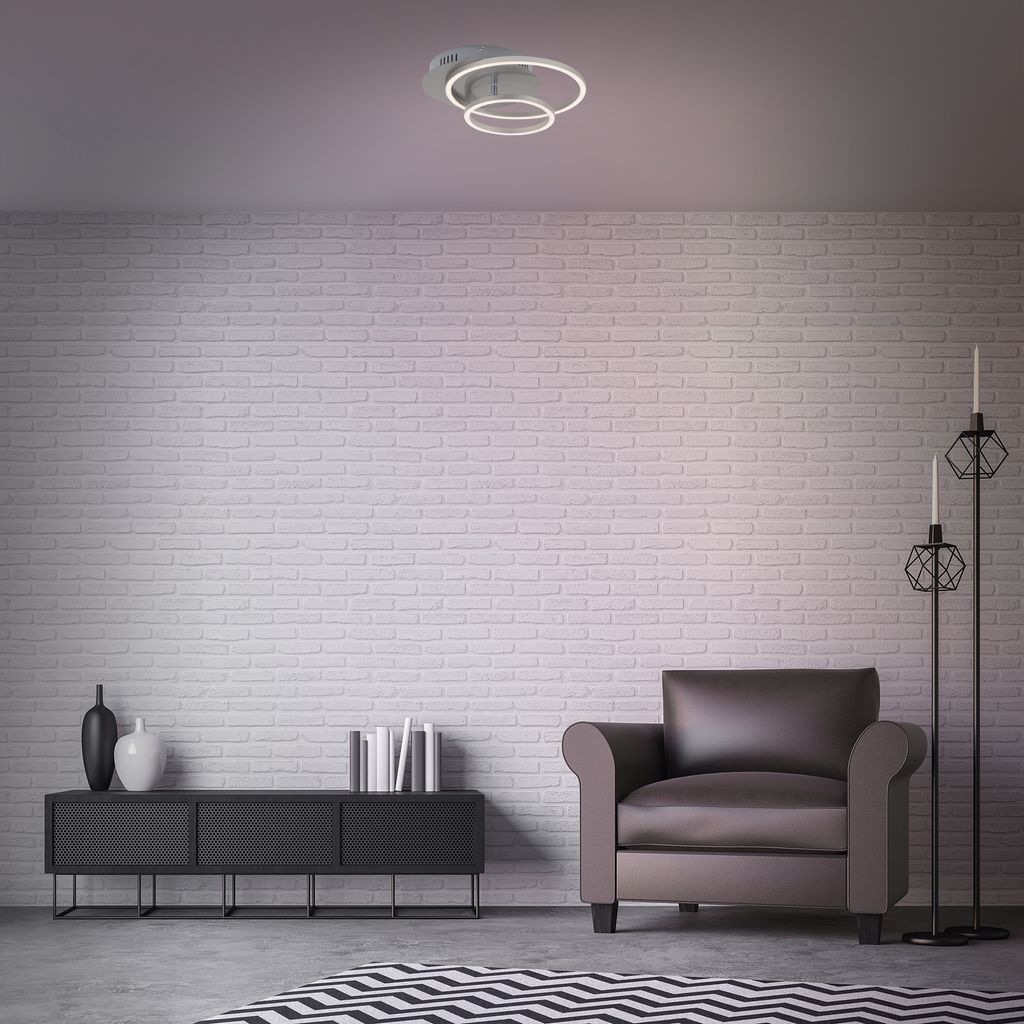 LED Deckenleuchte, 39 cm, 30 W, Matt-Nickel