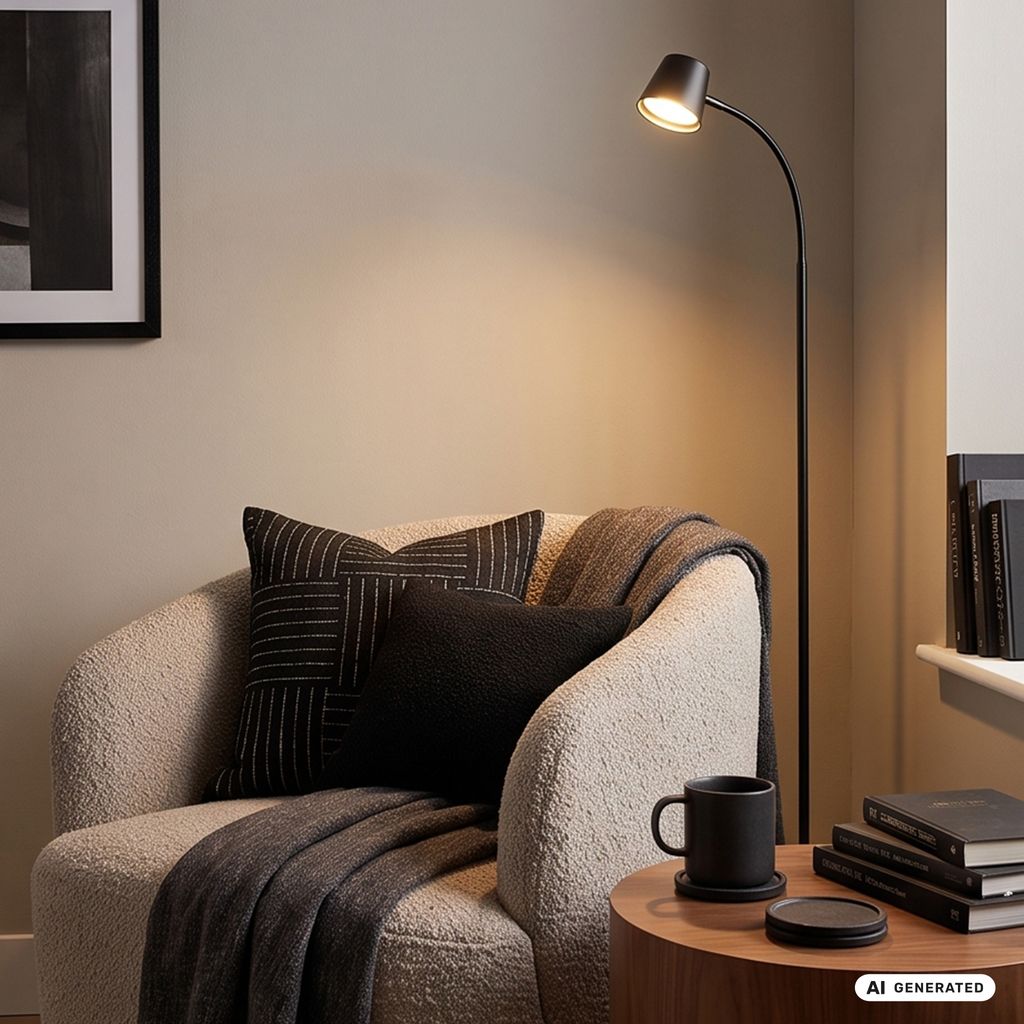 Briloner Cielo LED floor lamp cordless, dimmable, touch, black