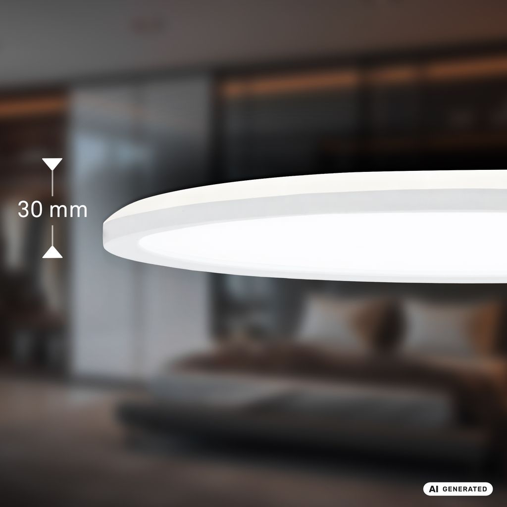 Happy LED Panel Ø42 cm - 22W, 3000lm, Fernbedienung, Dimmbar, CCTIC, RGBIC, Weiß