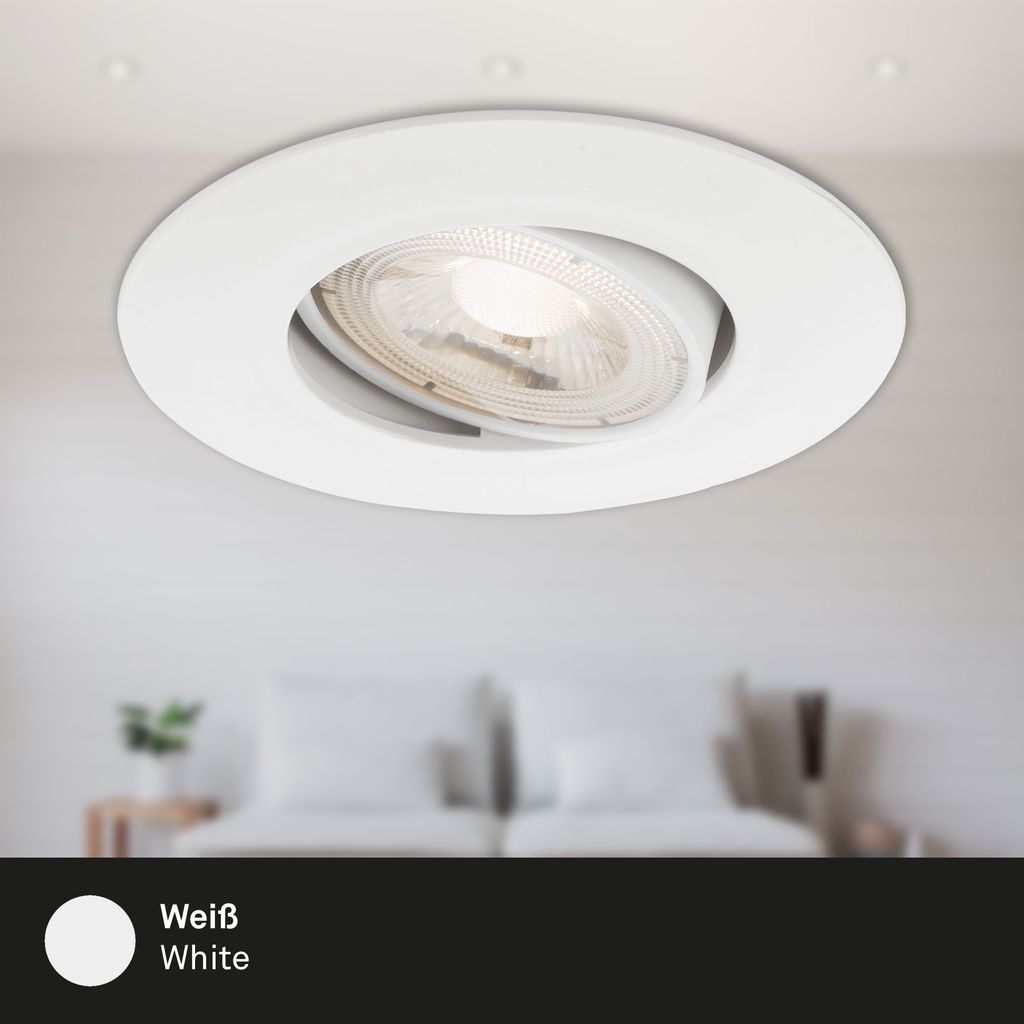 LED Einbauleuchten Schwenkbar 3er Set 5 W weiß Kunststoff IP23 Briloner 13