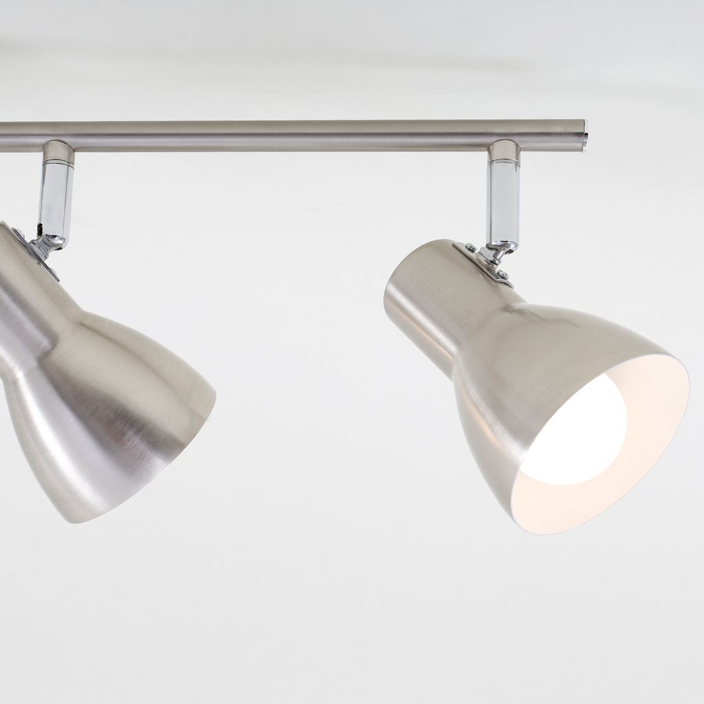 Deckenleuchte Spotleuchte Retro schwenkbar E14 25 W silber Metall Briloner 16