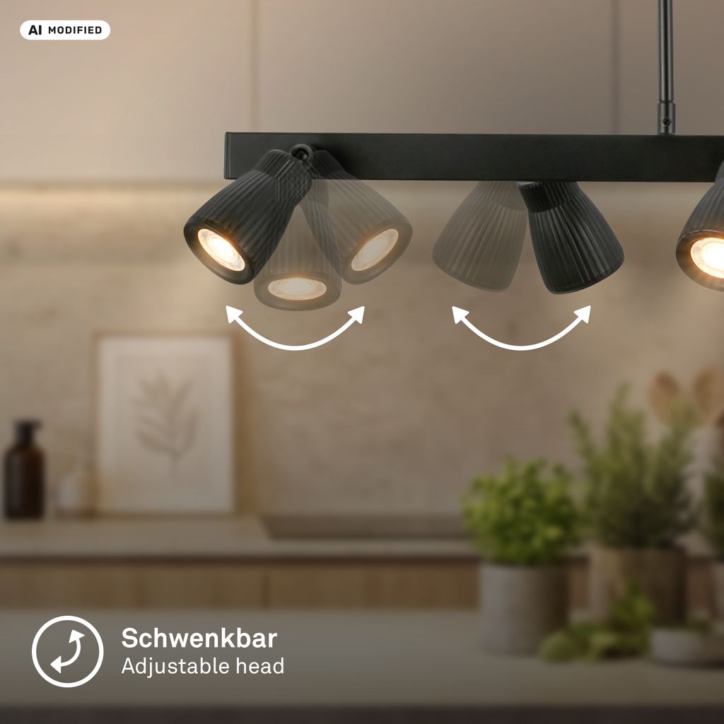 Riff Hängelampe - Schwenkbar, LED, Warmweiß, Altweiß