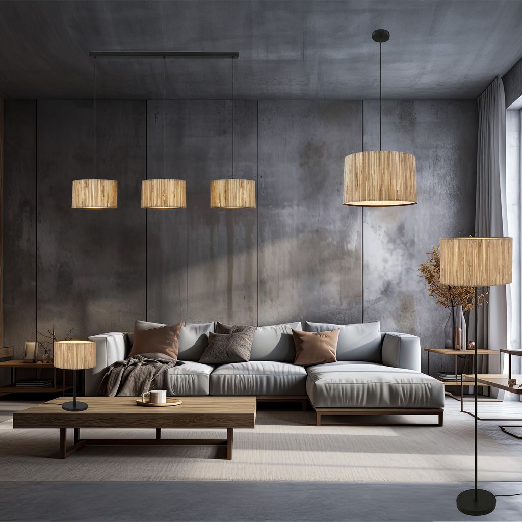 Briloner Slama Deckenlampe. Seegras Schirm. Boho-Stil. E27 Fassung. Natur. Ø35 x 28 cm 7