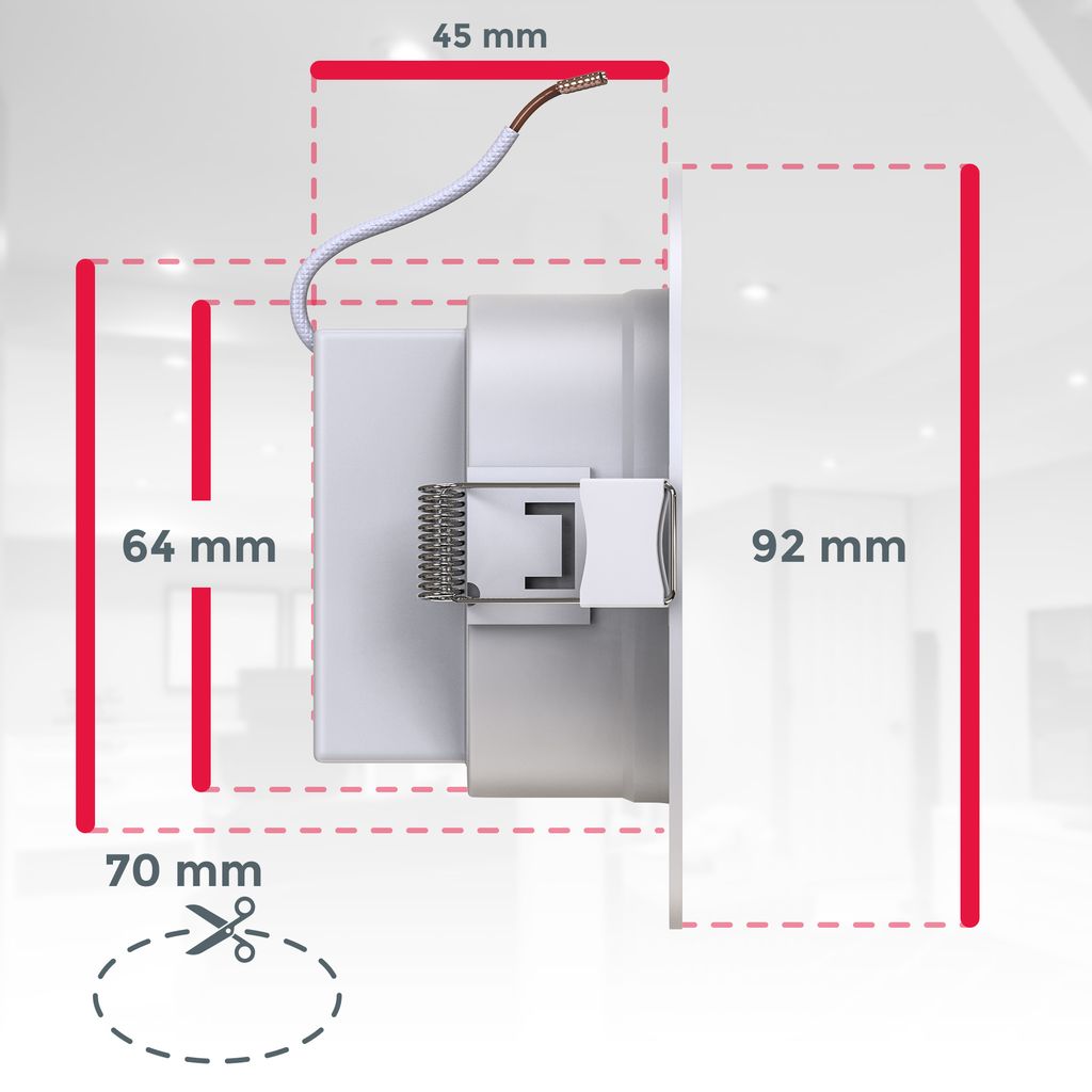 Einbaustrahler 70mm 3er Set - 230V, 4,8W, 450lm, LED, dimmbar, Fernbedienung, RGBW, weiß