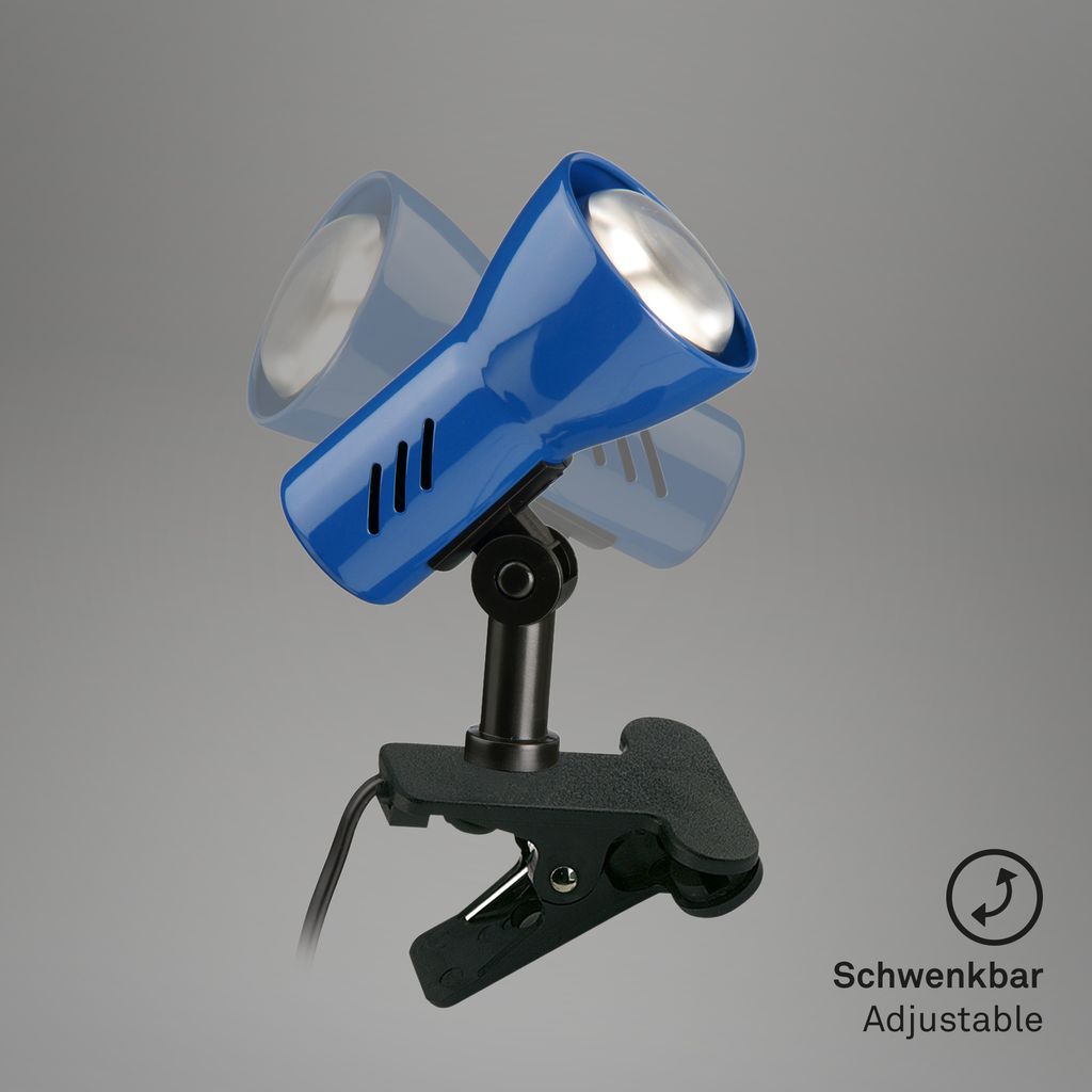 Klemmleuchte 11,5 cm 1x exkl E14 40W blau