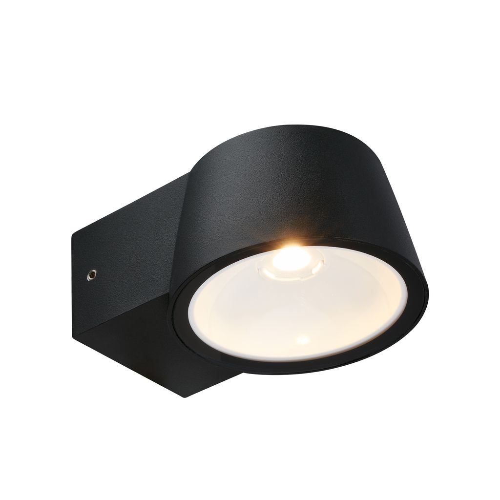 Telefunken LED Wandlampe Aussen, IP54 Spritzwasser- und Staubschutz, On/Off, Alu-Schwarz