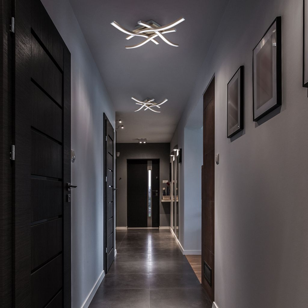 B.K.Licht Elegant Curved Design LED Ceiling Light, 4 Built-in LED Boards Included, 17W 1.520Lm, Neutral White Light 4000K, Modern Ceiling Fixture for Living Rooms and bedrooms 230V IP20