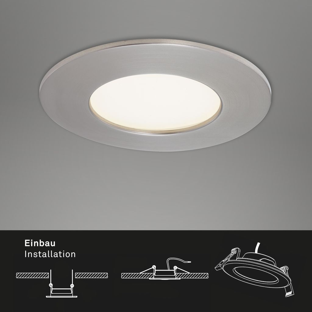 LED Inbouwarmatuur Ø 8,5 cm 3x4,8W 600lm mat-nikkel