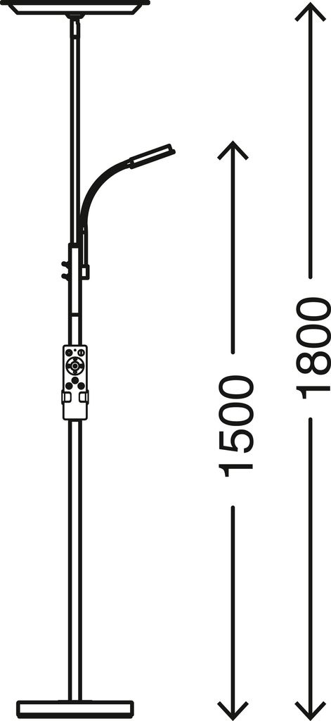 LED Fluter mit Lesearm, Nachtlicht, Timer, Dimmbar, Schalter