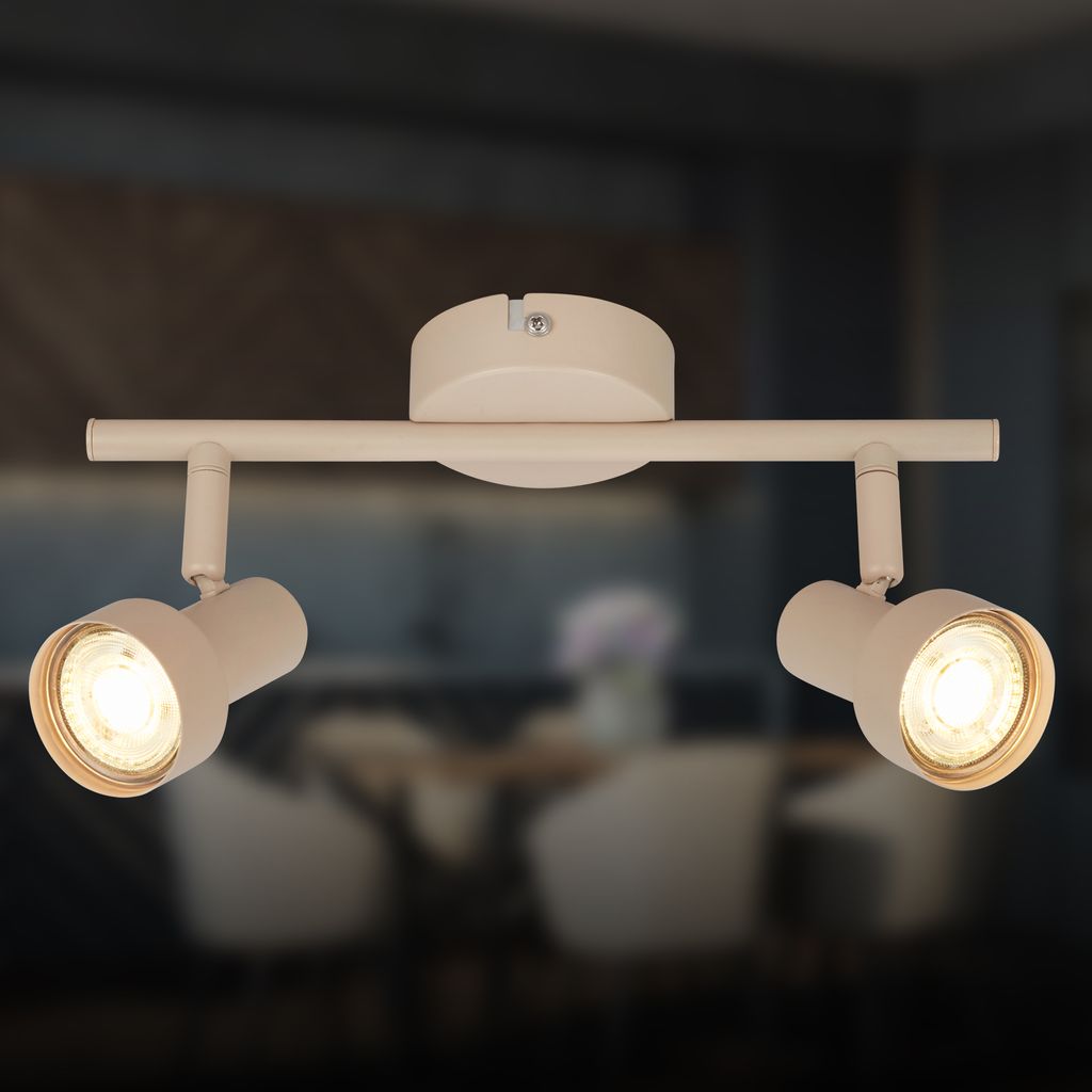 Tapp ceiling spotlight 27 cm - GU10 socket, max. 9W, adjustable, beige