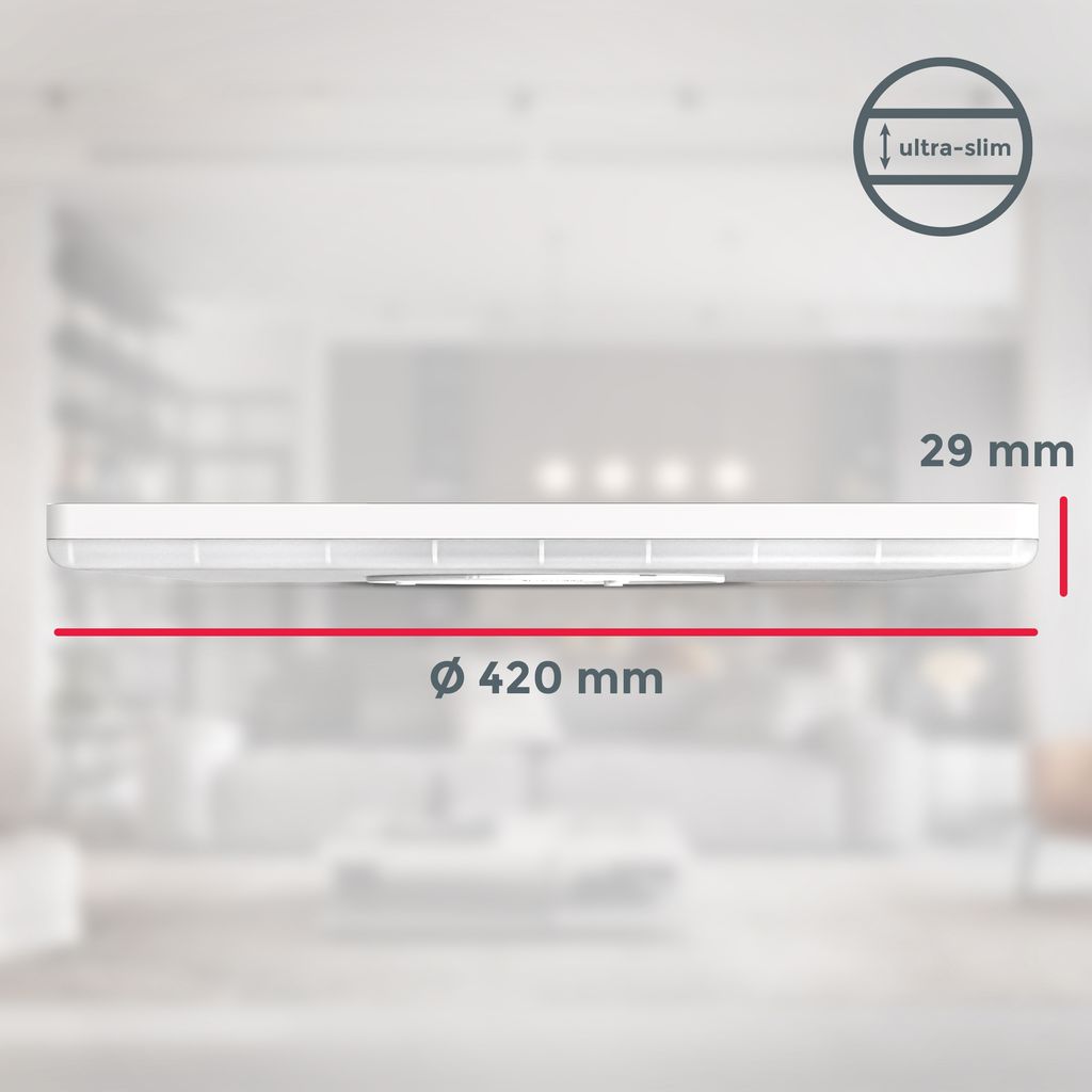 LED Panel 42x42 cm - 22W, 3000lm, dimmbar, flach, backlight, neutralweiß, weiß