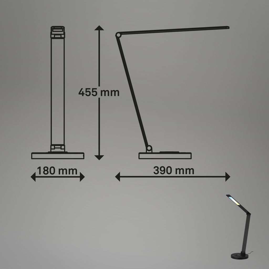 LED Schreibtischlampe Tischlampe Büro Induktive Ladefläche Dimmbar Touch CCT 9