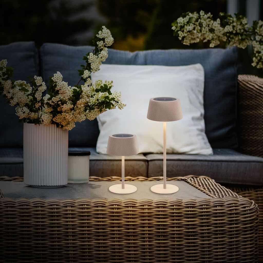 Alia Tischlampe - 2W, 150lm, Kabellos, LED, Dimmbar, Solar, Beige