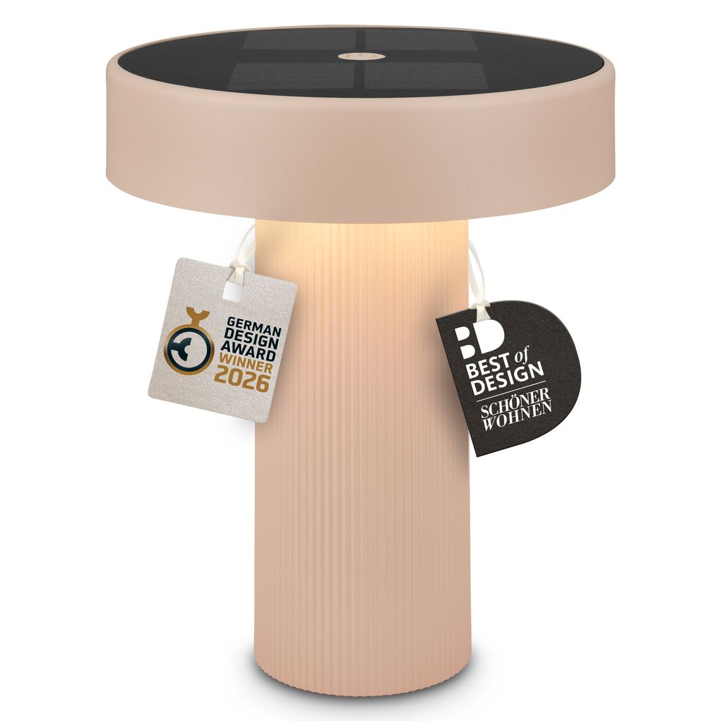 Poga Tischlampe - 1W, 150lm, Kabellos, LED, Dimmbar, Solar, Beige