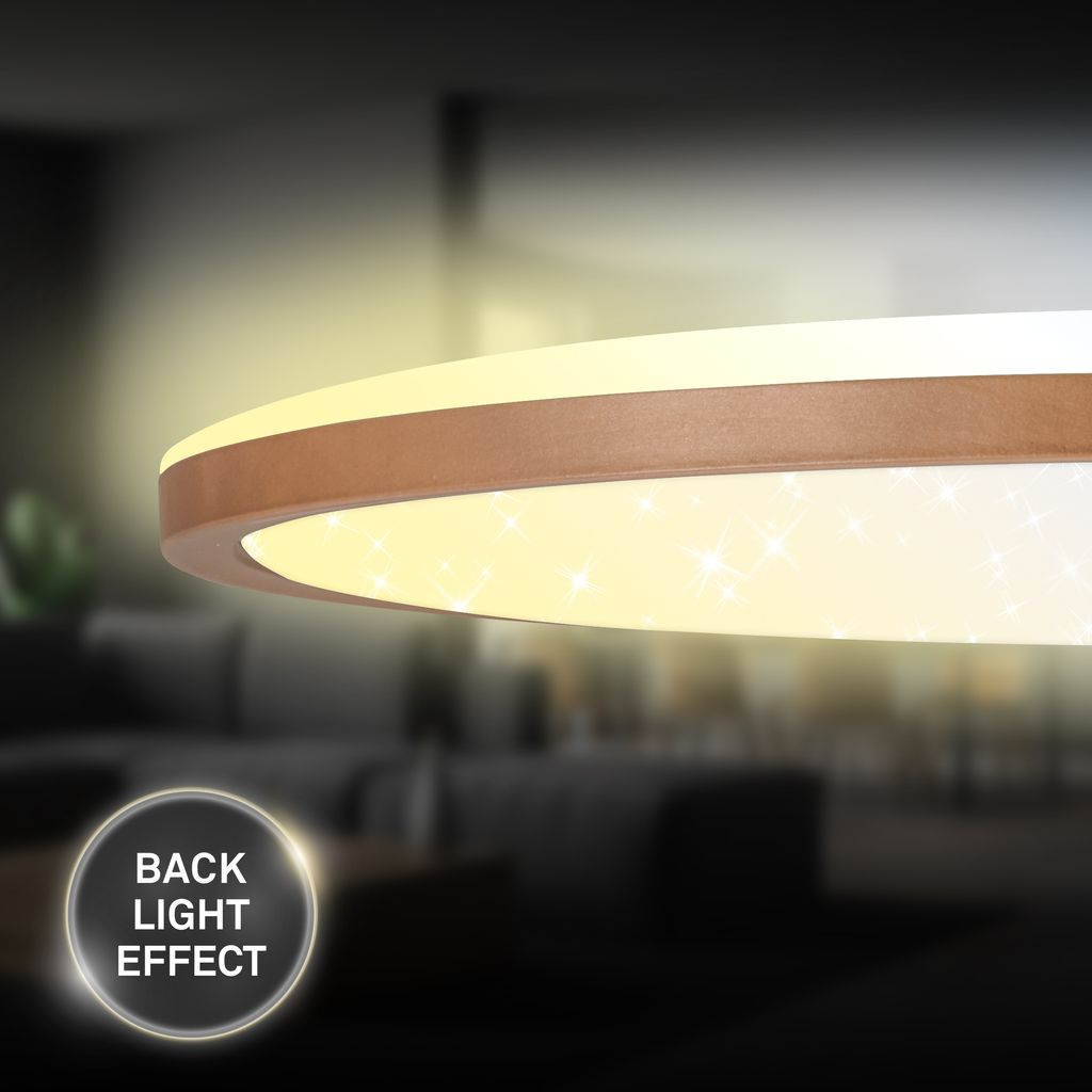 Slim LED Panel Ø37,5 cm - 22W, 3000lm, Fernbedienung, Dimmbar, Coffee