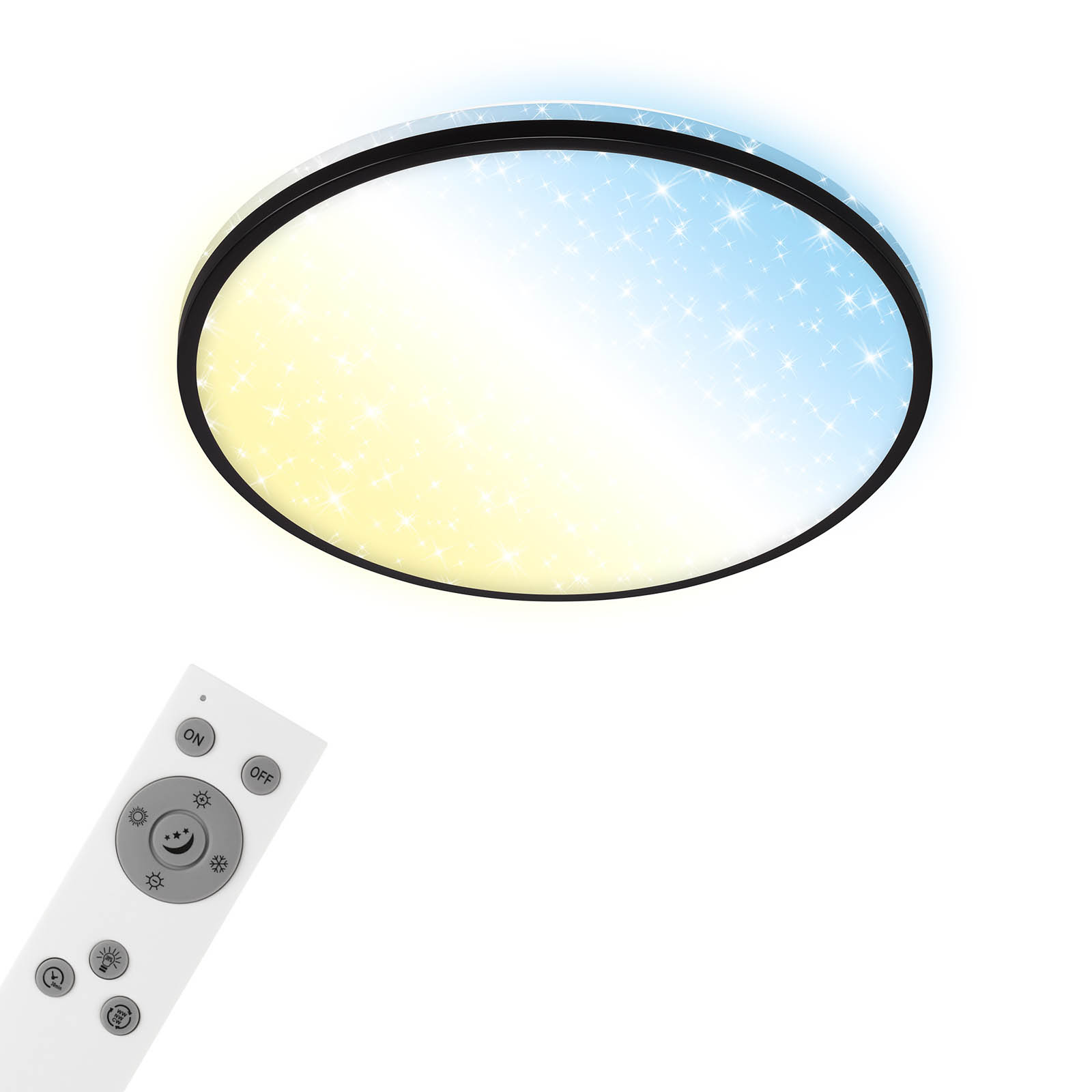 Sternenhimmel CCT LED Deckenleuchte, Ø 49 cm, 42 W, 4500 lm, Schwarz