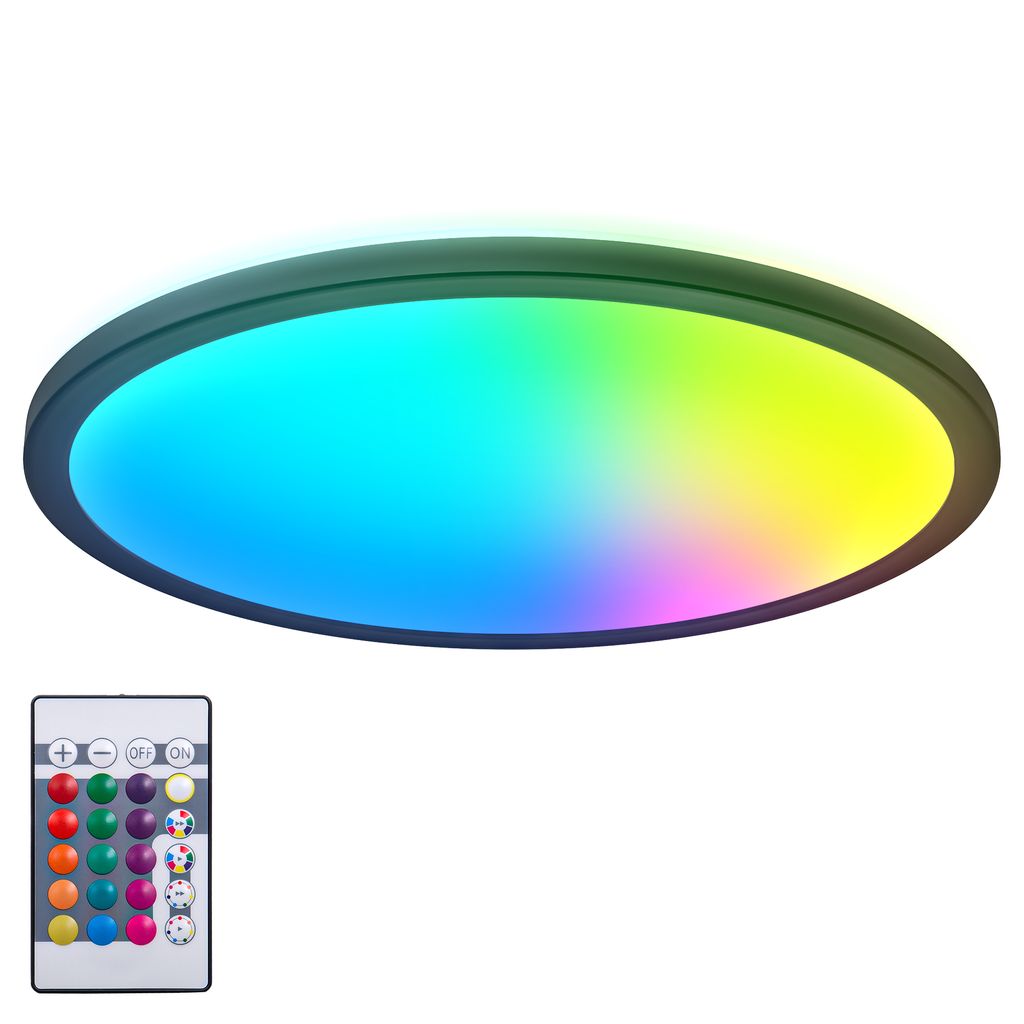 LED Panel 42 cm - 22W, 2700lm, dimmbar, Fernbedienung, RGBW, schwarz