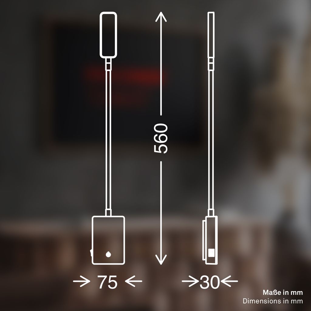 Cielo leeslamp - 2W, 200lm, LED, oplaadbare batterij, dimbaar, touch, zonder stroomaansluiting, zwart