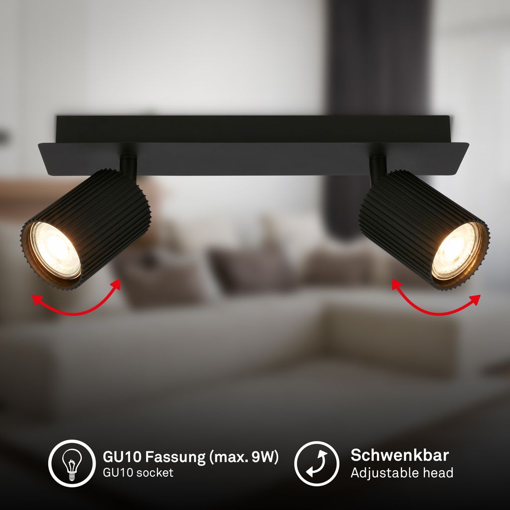 Ida Ceiling Spotlight 32 cm - GU10 Socket, max. 9W, Adjustable, Black