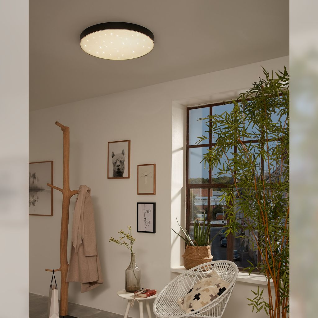 STERNENHIMMEL LED Deckenleuchte, Ø 38,7 cm, 24,5 W, Schwarz