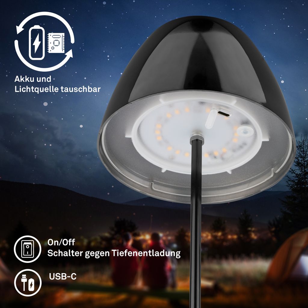 LED Tischlampe Akku LED Tischleuchte Wohnzimmer Dimmbar Kabellos Touch IP44 5